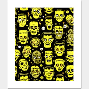 Frankenstein and Monsters Pattern Posters and Art